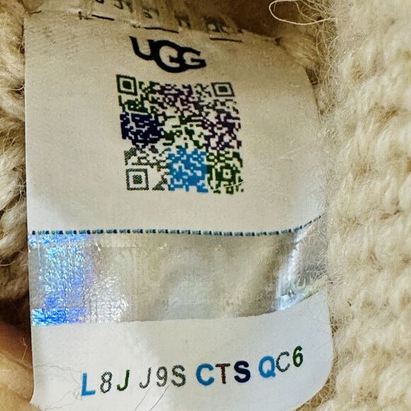 UGG Classic Ankle Boots Women's US 6 Beige Chunky Knit Side Zip NIB $180 - Picture 13 of 14